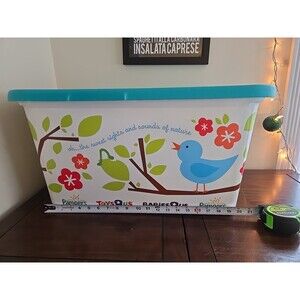 Vintage Toys R Us Large 21"Pampers  Pampers Floral Rubbermaid Storage Babies R